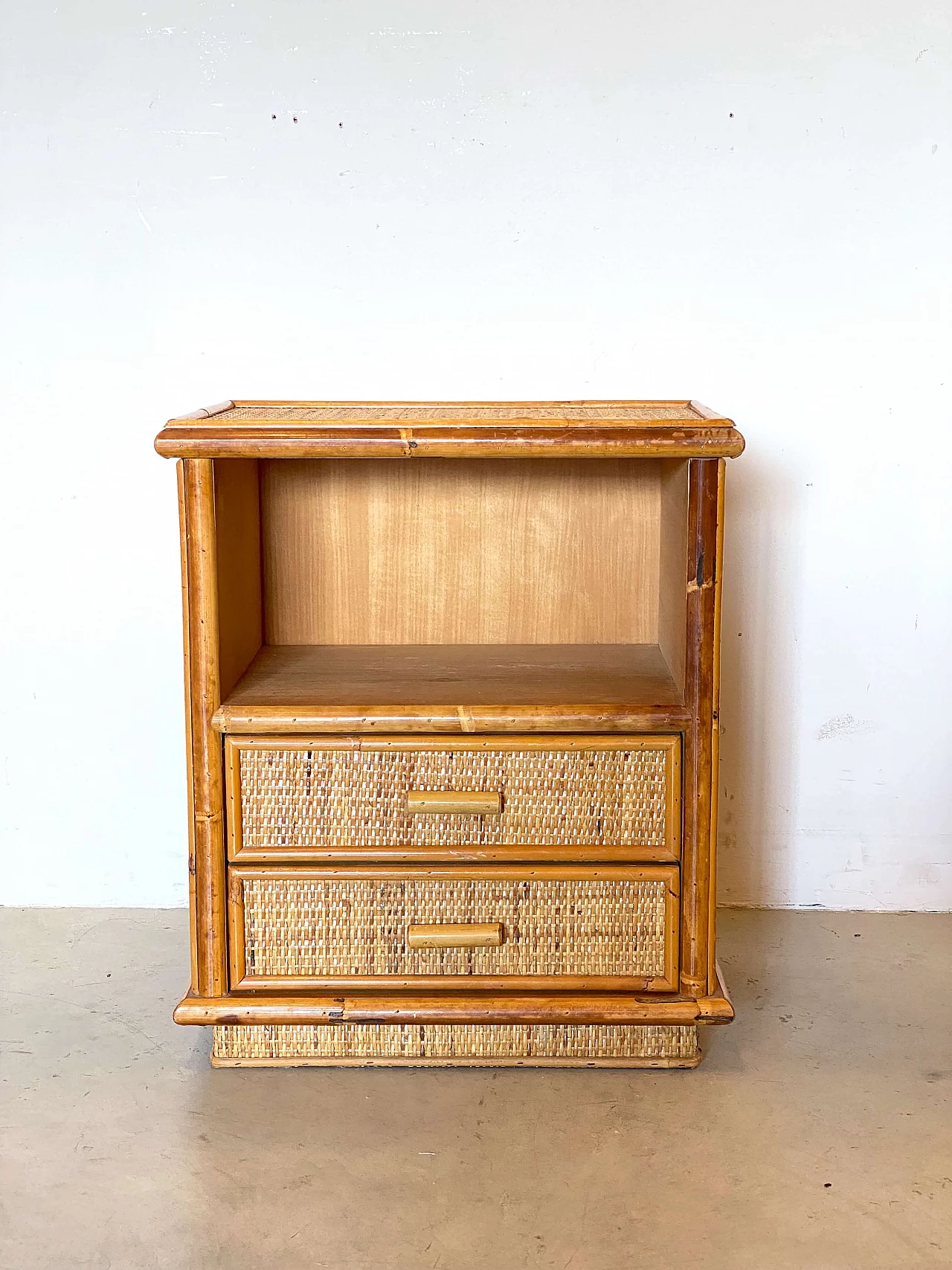 Pair of bamboo bedside tables, 1970s 4