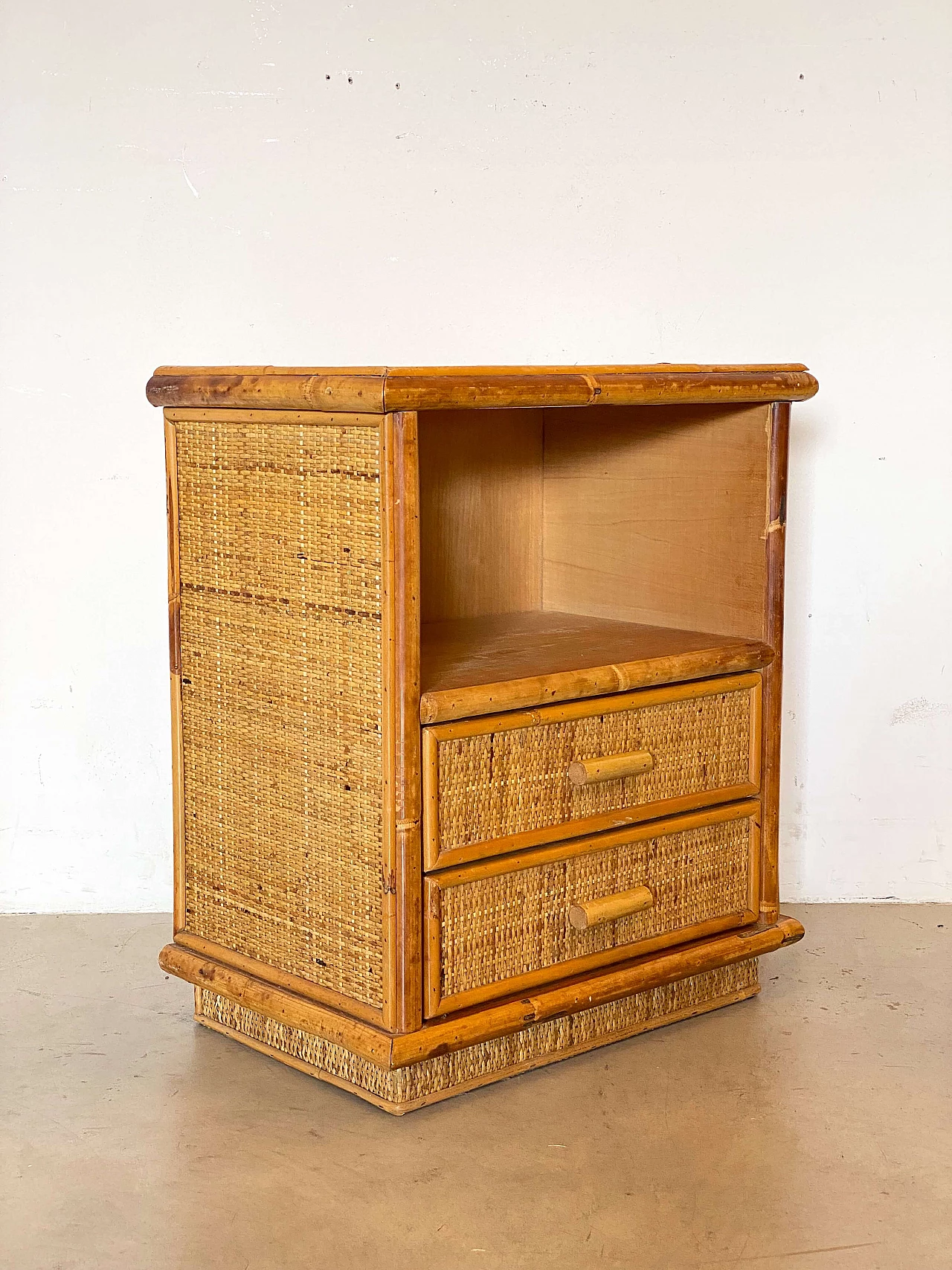 Pair of bamboo bedside tables, 1970s 6