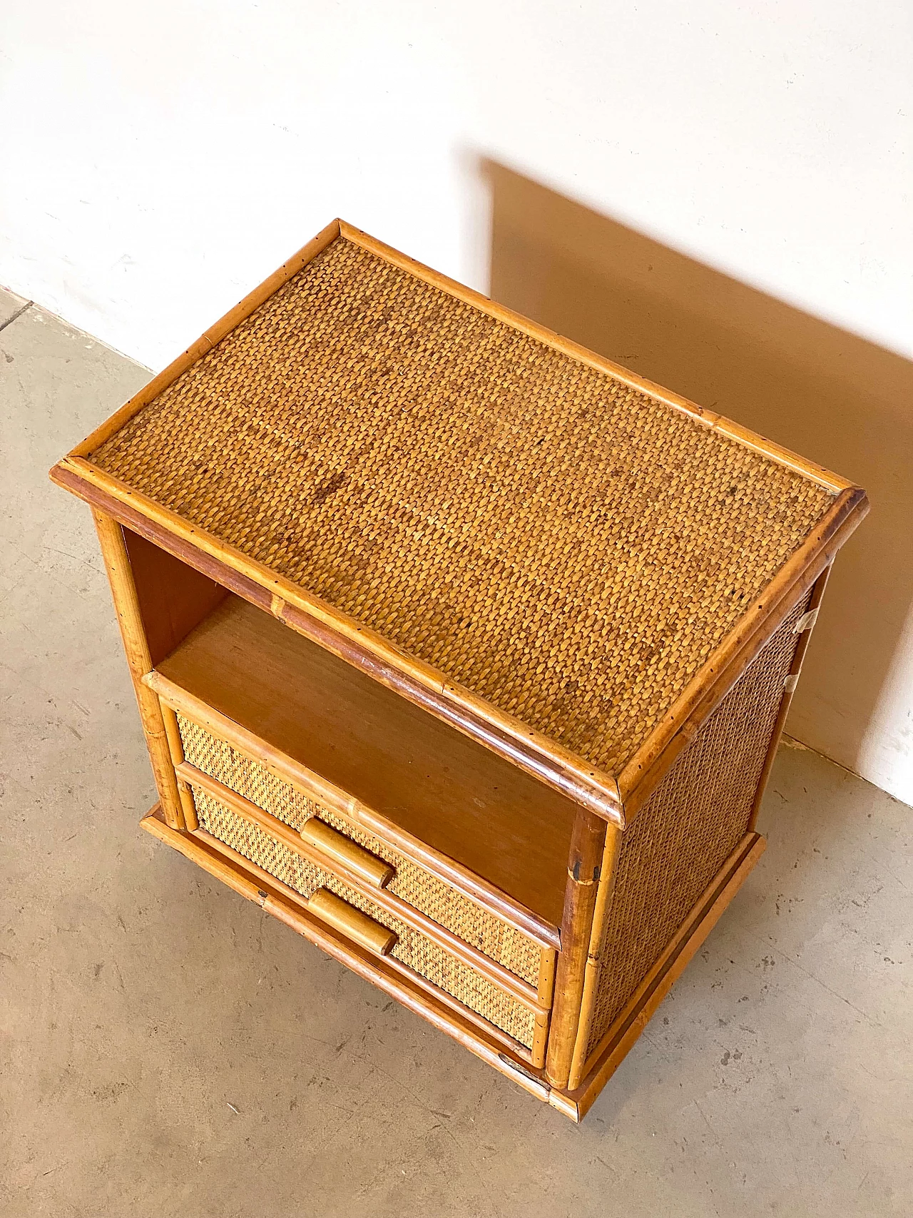 Pair of bamboo bedside tables, 1970s 7