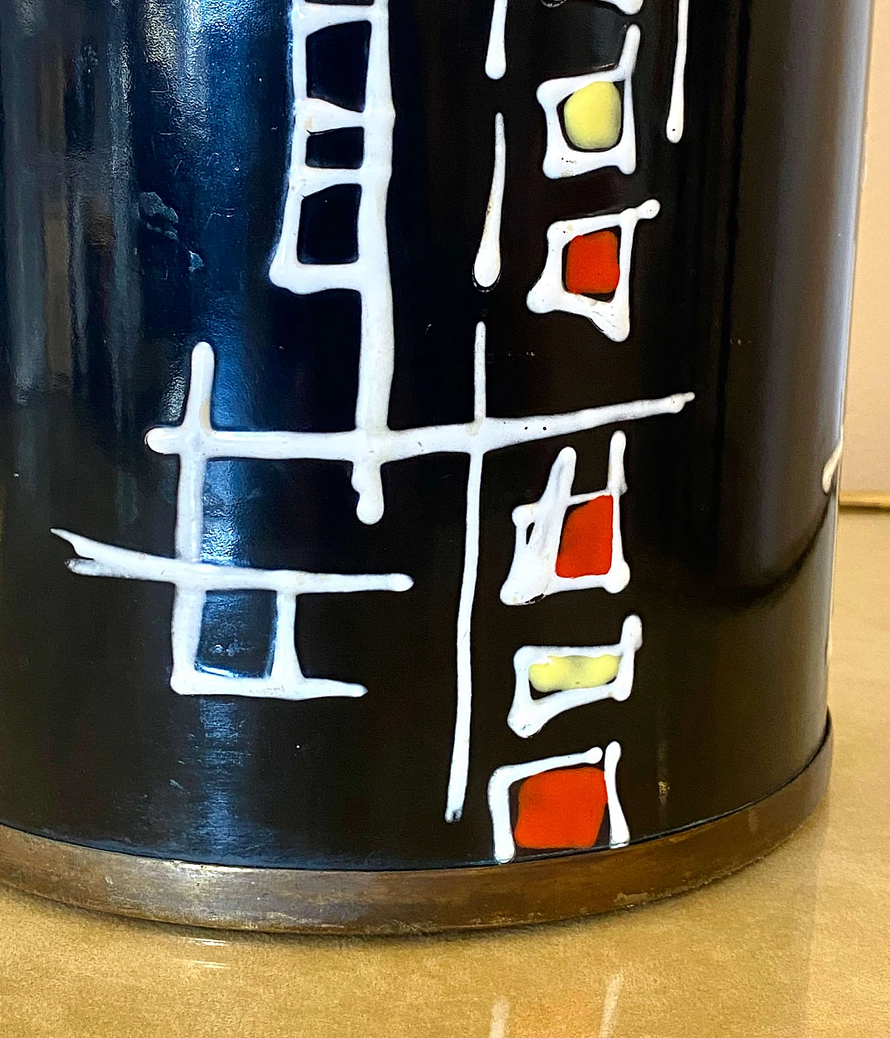 Enameled copper umbrella stand, 1960s 1