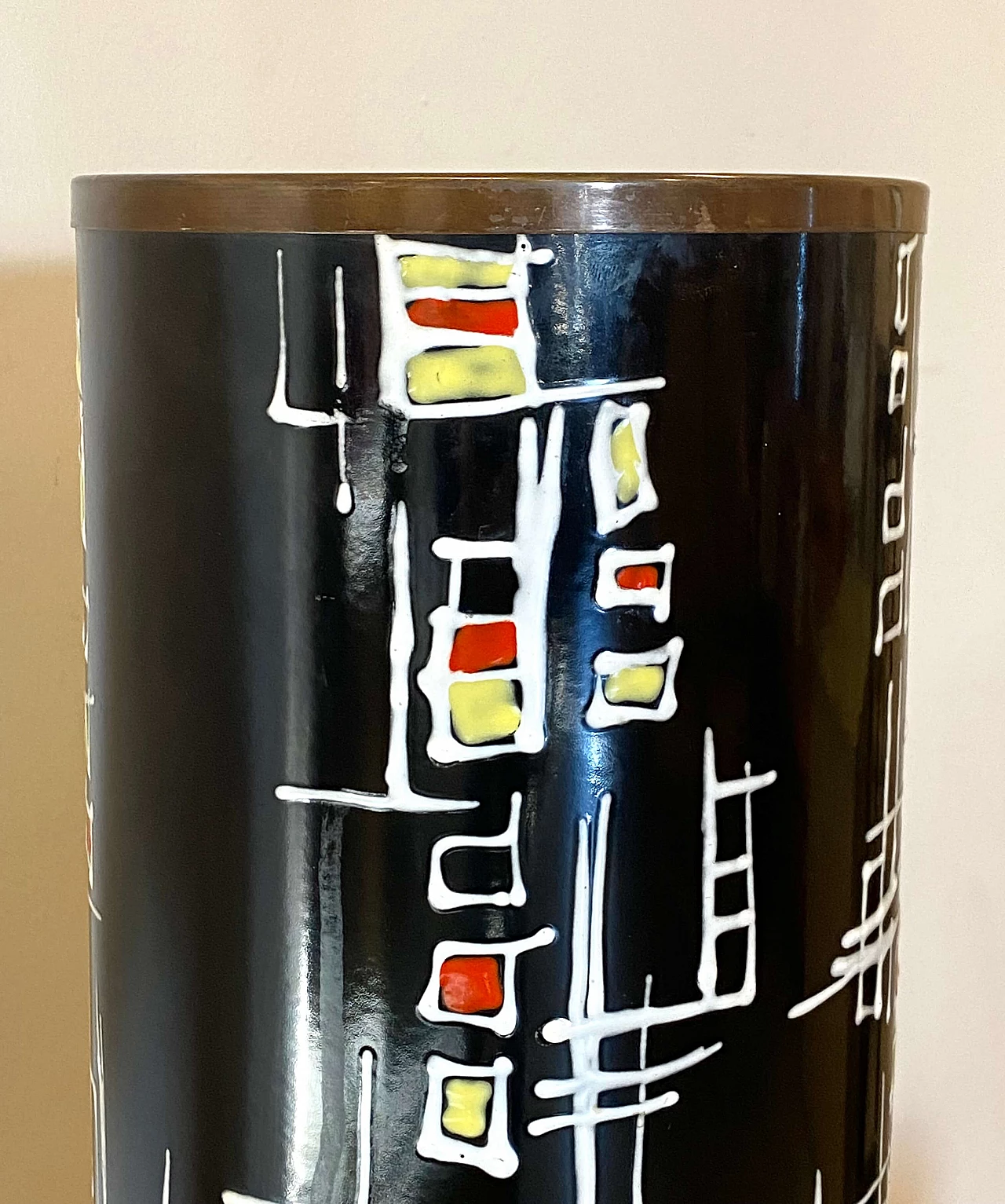 Enameled copper umbrella stand, 1960s 3