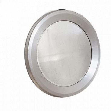 Round aluminum mirror by Sergio Mazza for Artemide, 1960s