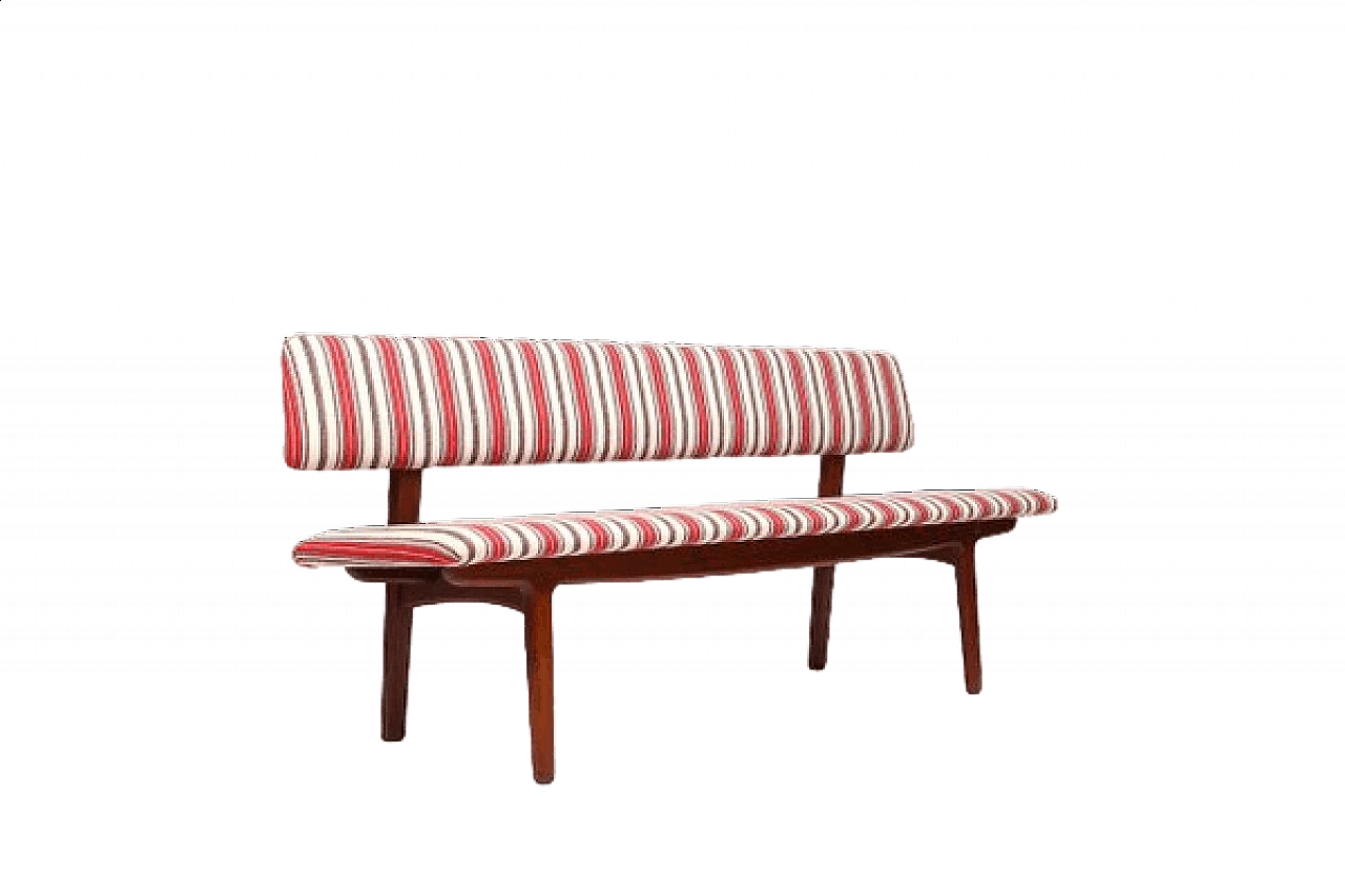 Teak and fabric bench by Ejnar Larsen and Aksel Bender Madsen, 1950s 15