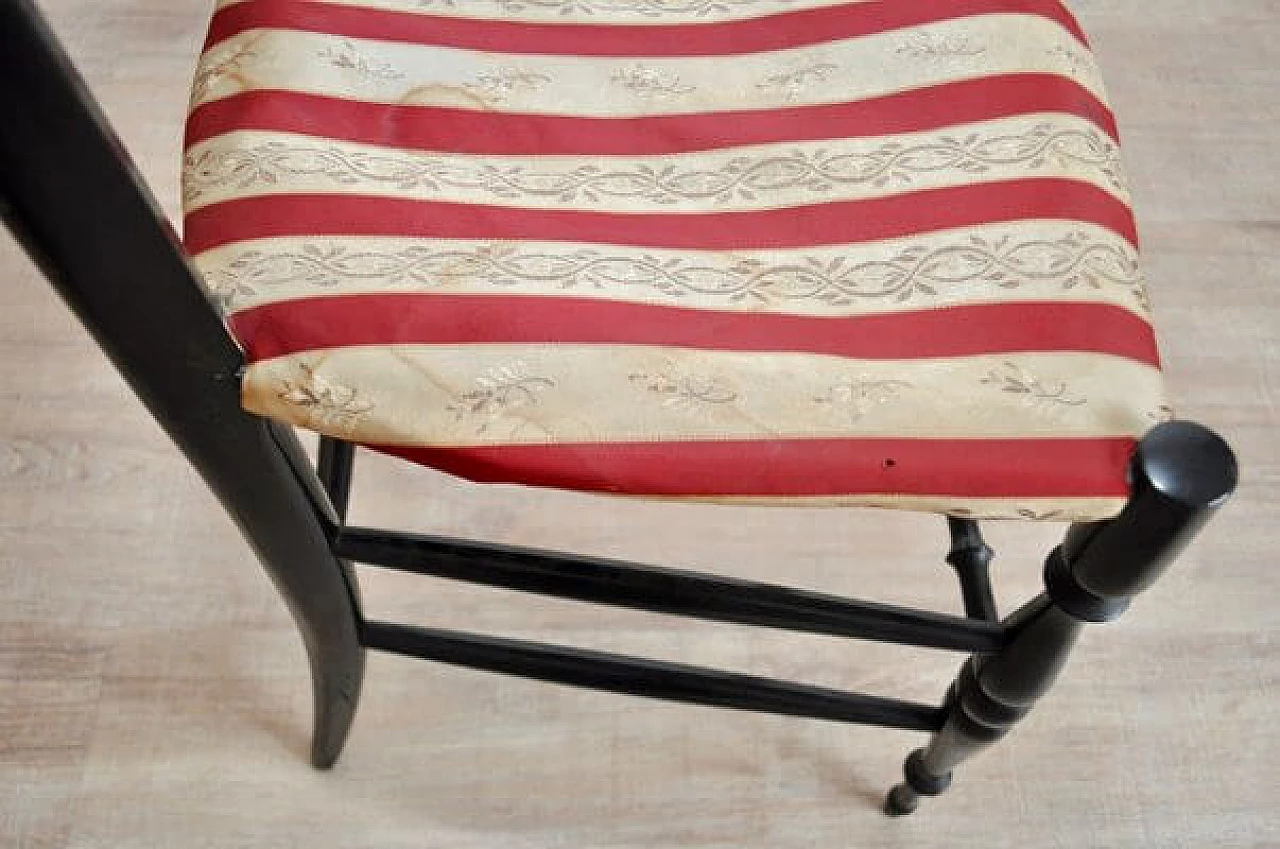 Coppia di sedie in legno e tessuto di Gio Ponti, anni '50 4
