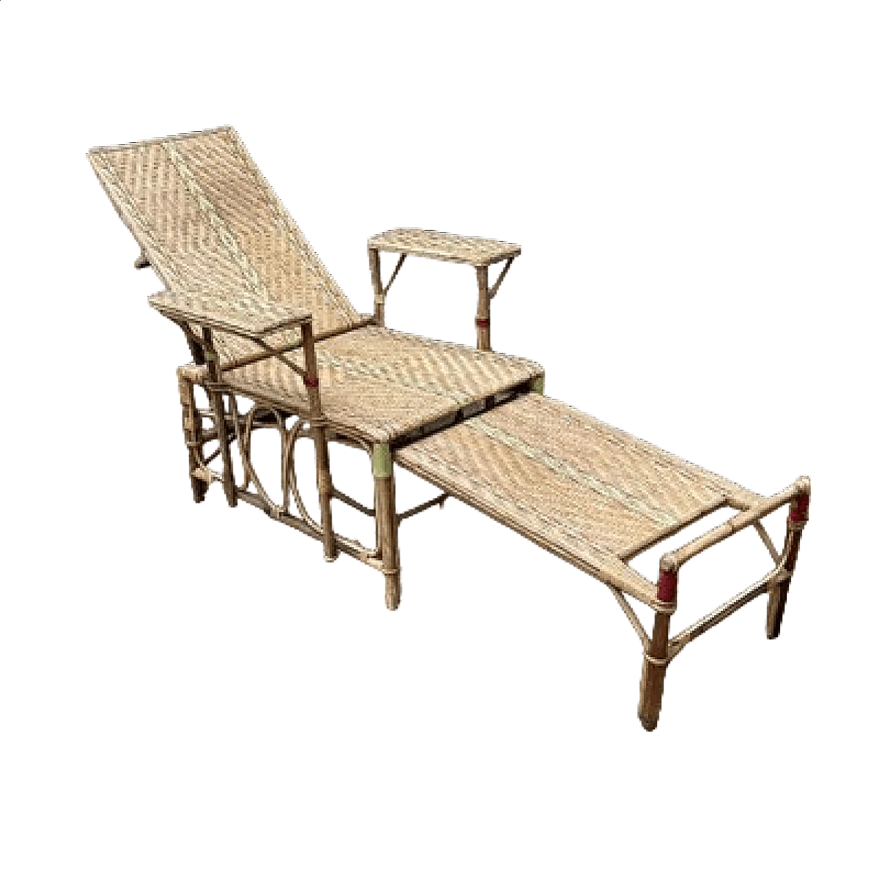 Wicker folding chaise longue, 1930s 19