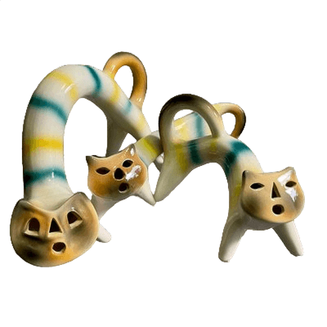 3 Gatti in ceramica di Roberto Rigon, anni '70 11