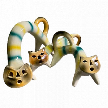 3 Ceramic cats by Roberto Rigon, 1970s