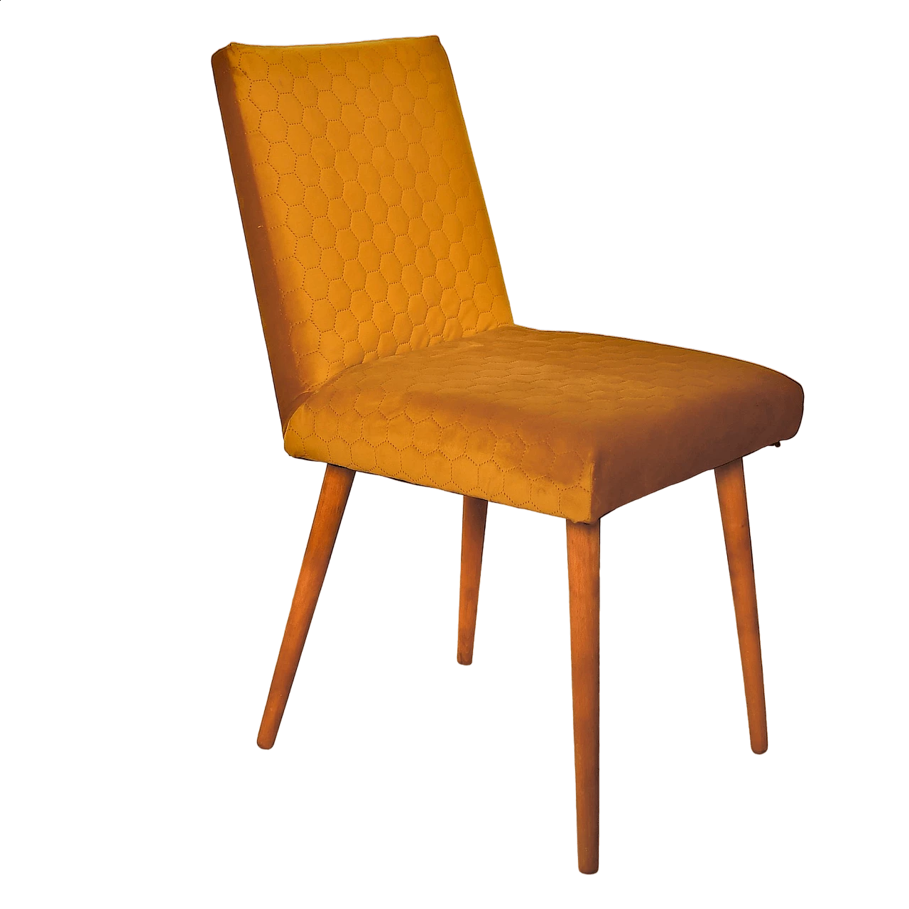 Yellow upholstered beech chair 200-244 for Słupskie Fabryki Mebli, 1970s 13