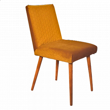 Yellow upholstered beech chair 200-244 for Słupskie Fabryki Mebli, 1970s