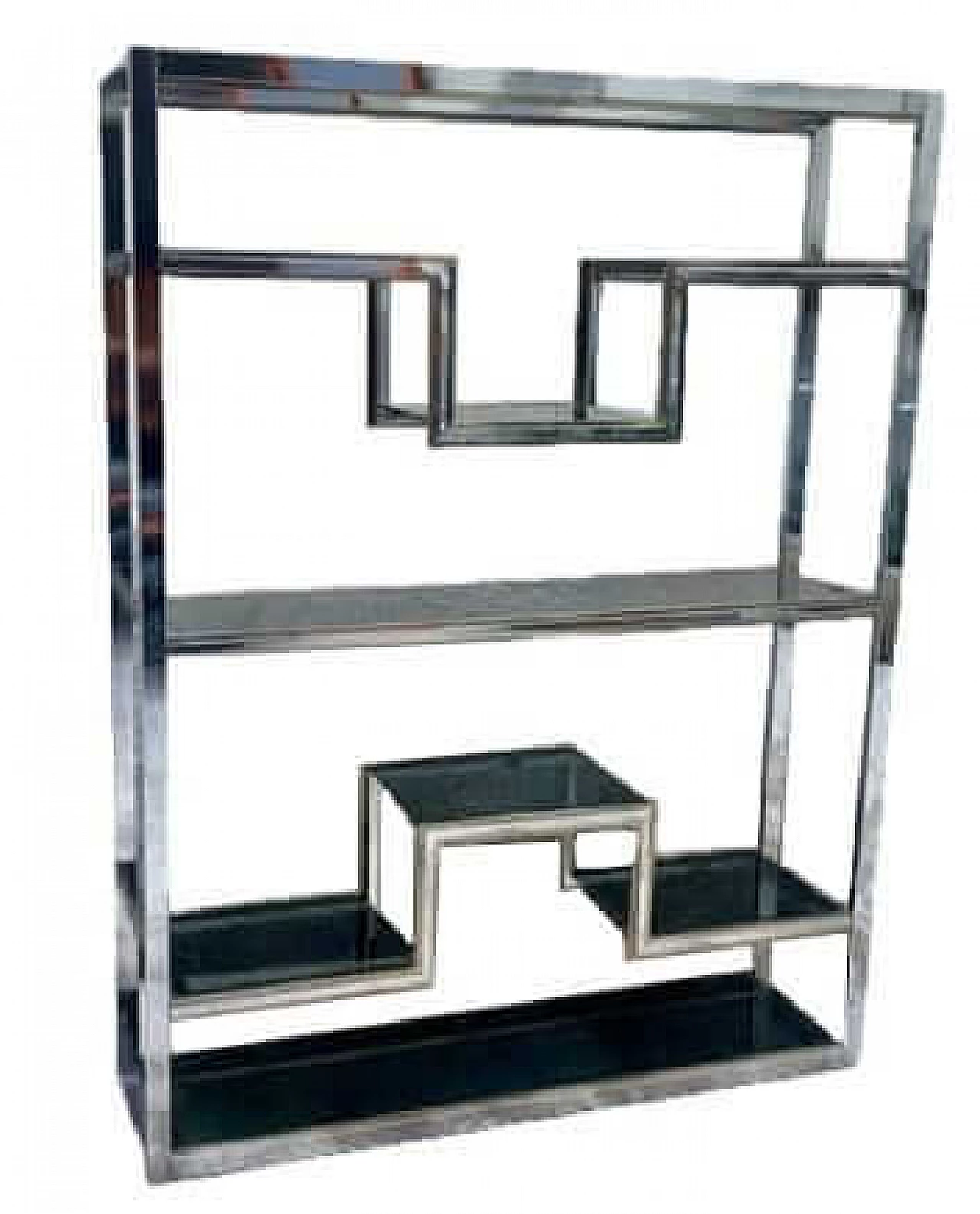 Bookcase in glass, chromed metal and brass by Romeo Rega, 1970s 15
