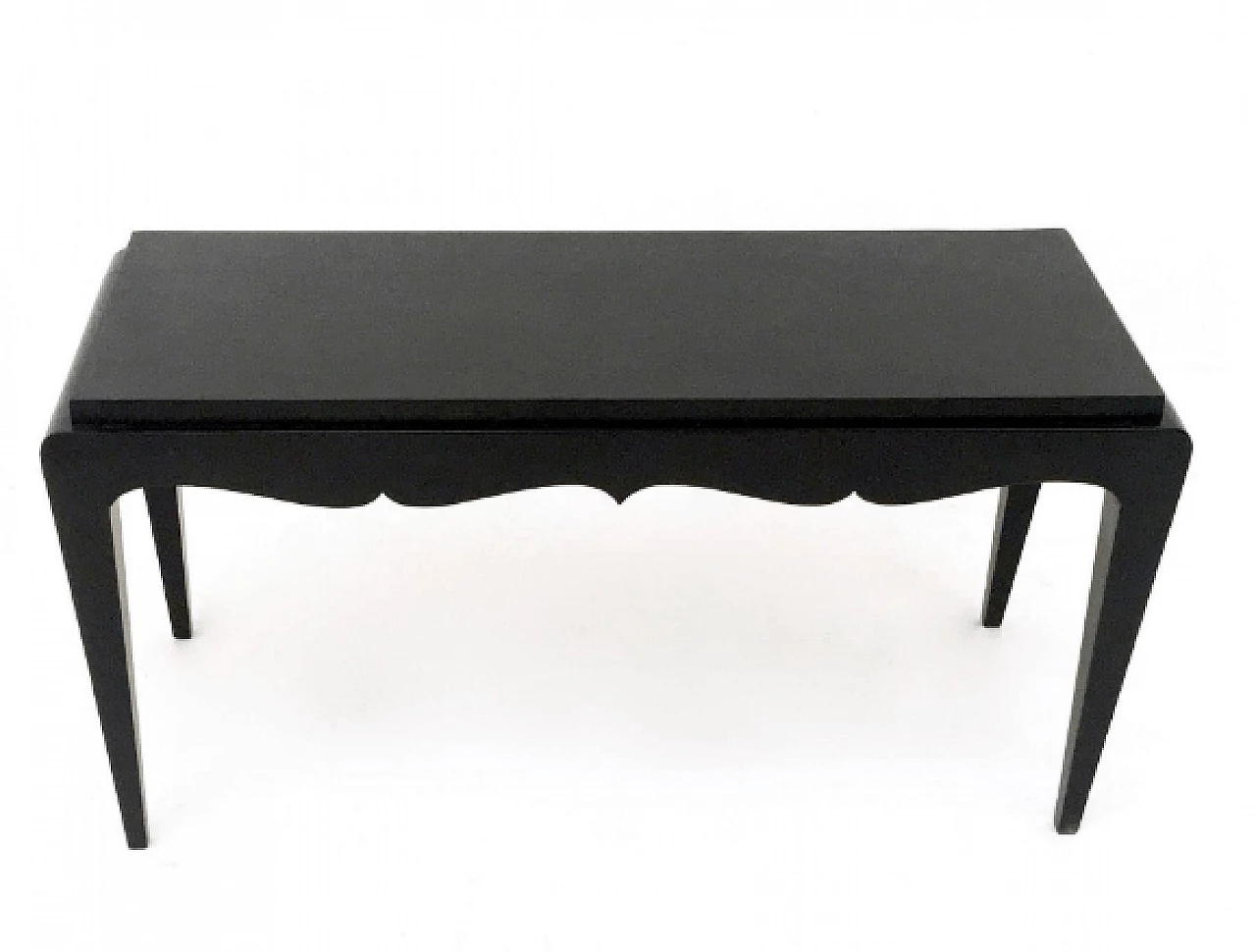 Black lacquered oak bench, 1930s 7