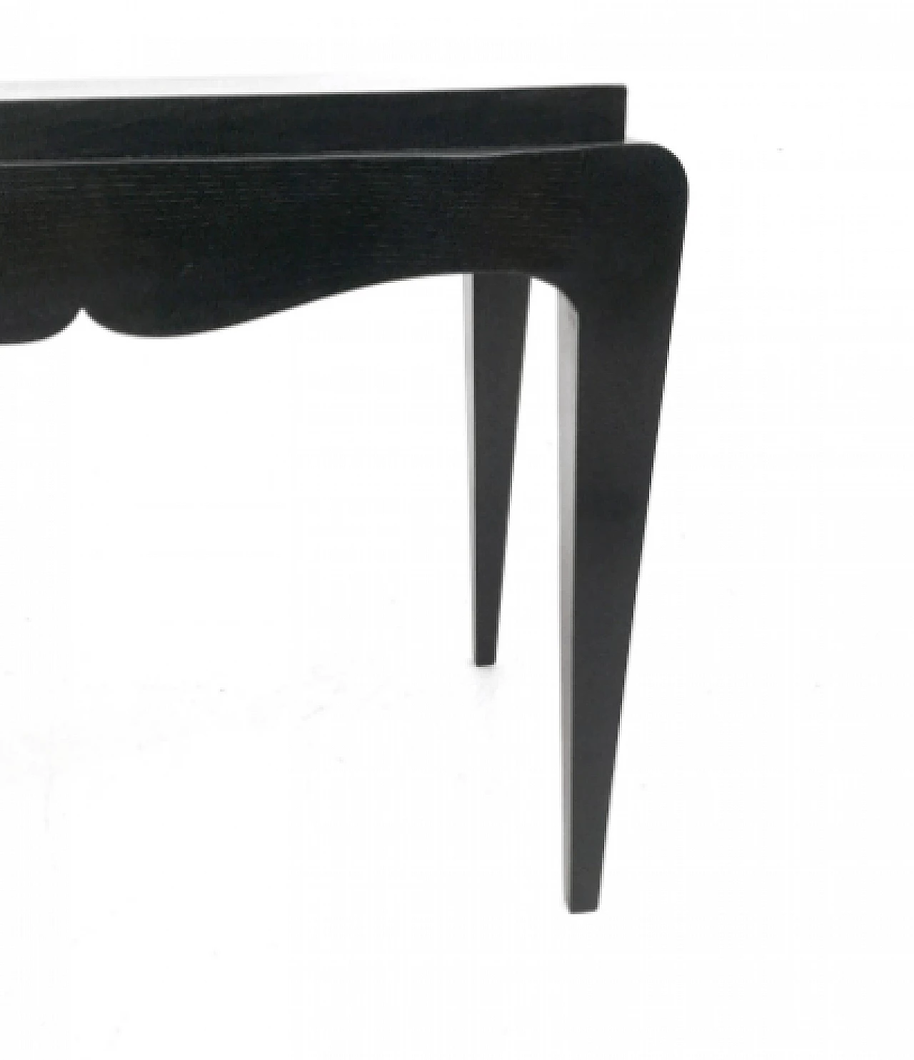 Black lacquered oak bench, 1930s 10