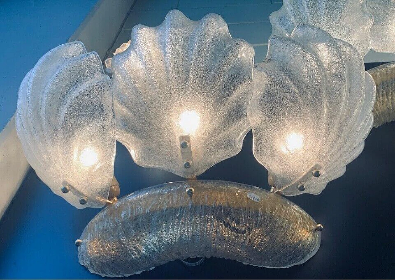 Pair of wall lights in Murano blown glass, 1970s 7