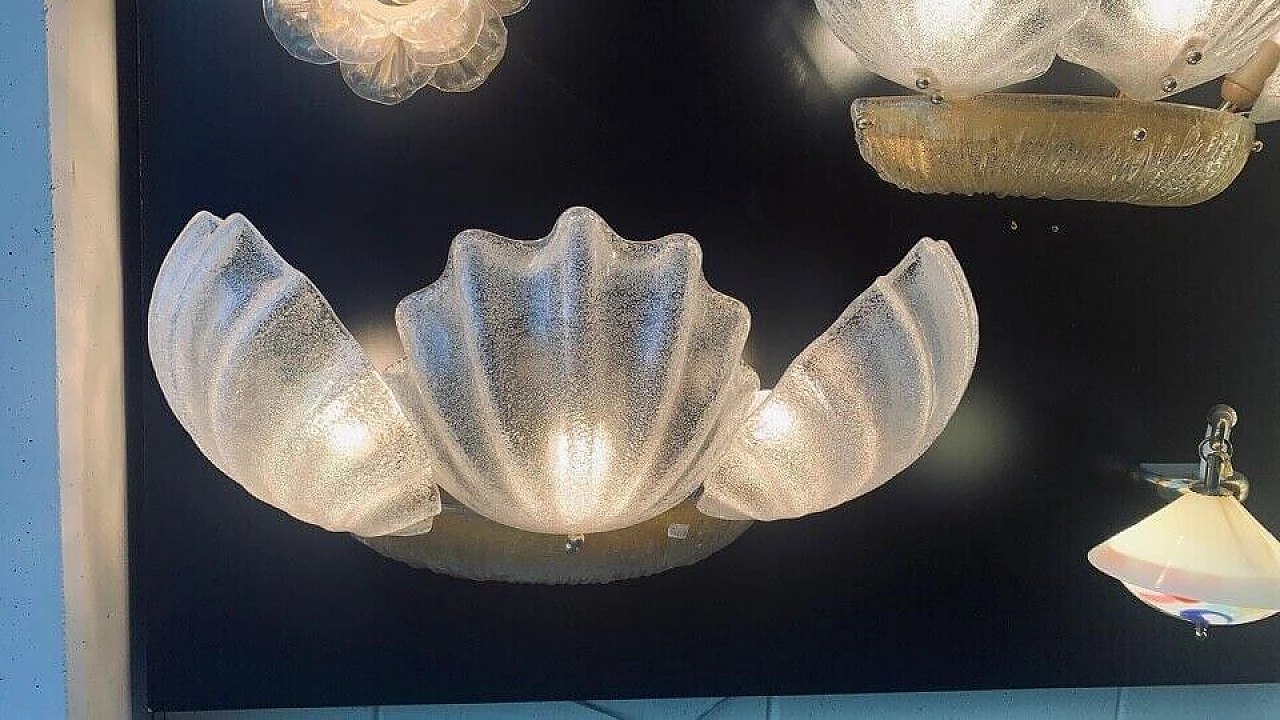 Pair of wall lights in Murano blown glass, 1970s 11