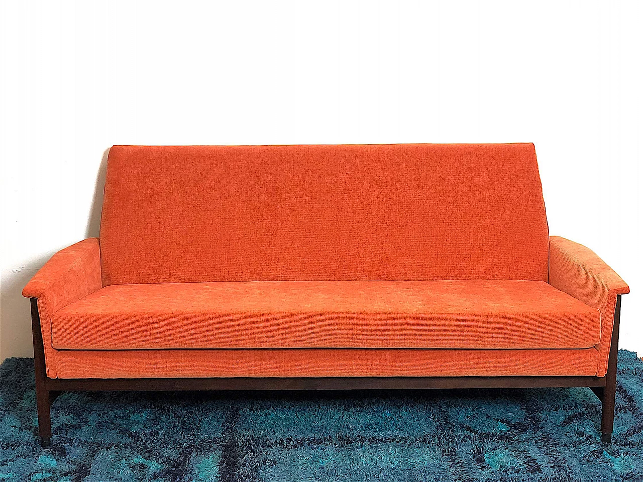 Sofa with orange fabric by Gigi Radice for Minotti, 1960s 1