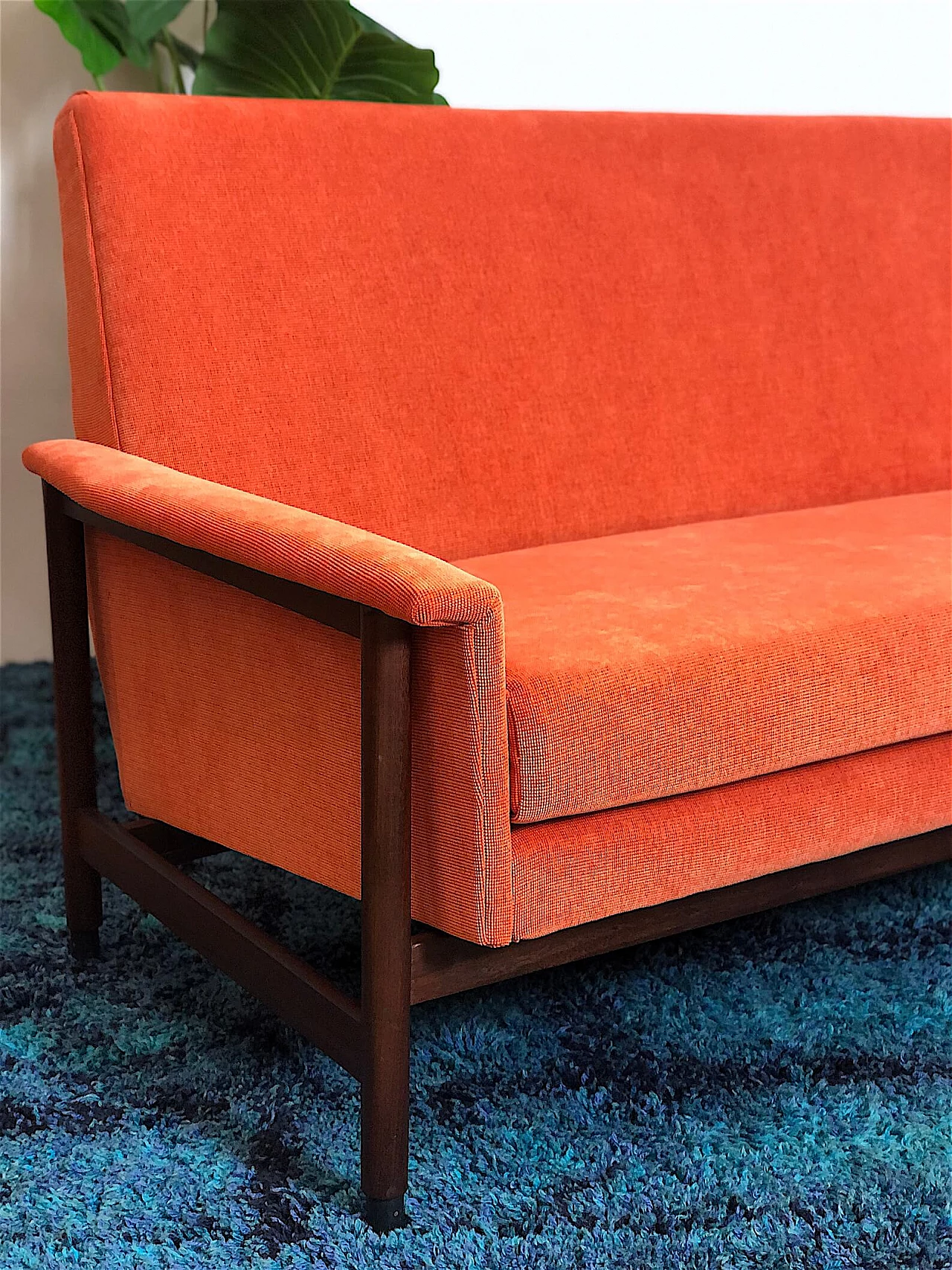 Sofa with orange fabric by Gigi Radice for Minotti, 1960s 3