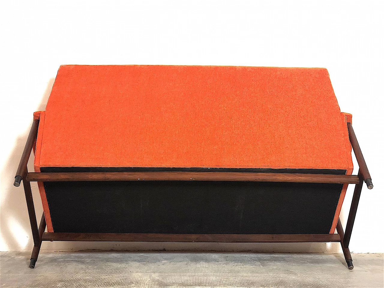 Sofa with orange fabric by Gigi Radice for Minotti, 1960s 5