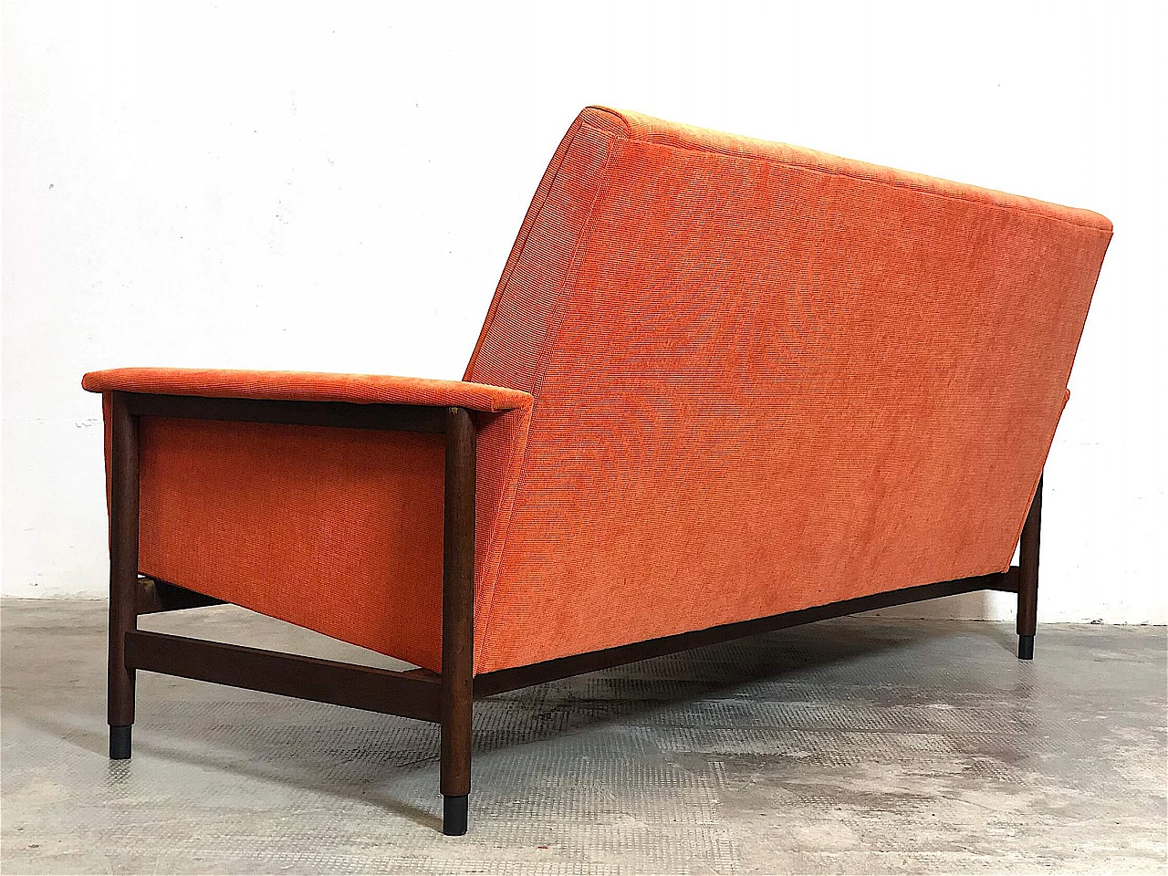 Sofa with orange fabric by Gigi Radice for Minotti, 1960s 7
