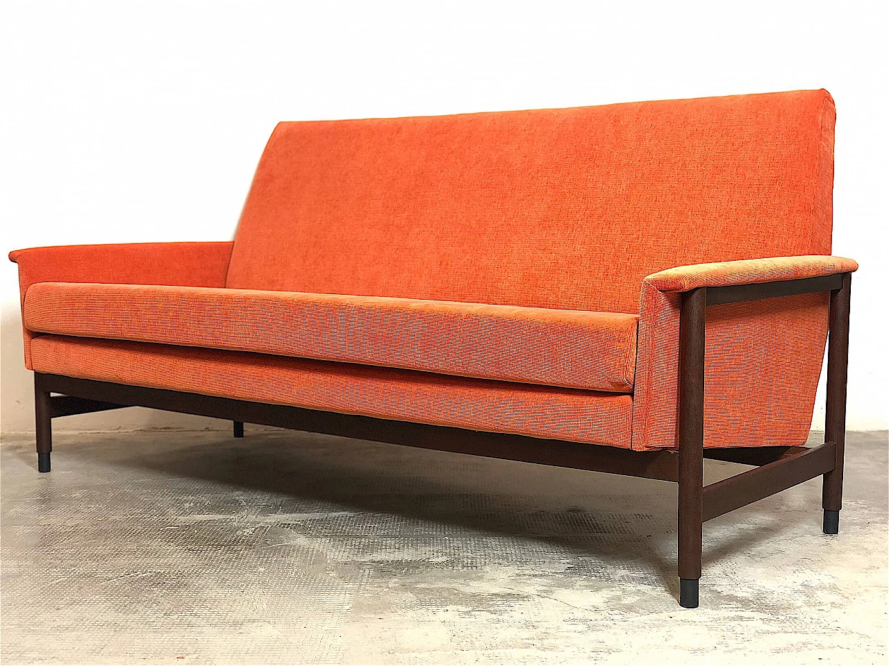 Sofa with orange fabric by Gigi Radice for Minotti, 1960s 9