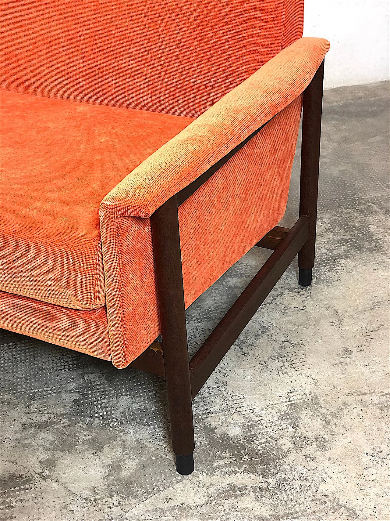Sofa with orange fabric by Gigi Radice for Minotti, 1960s 10