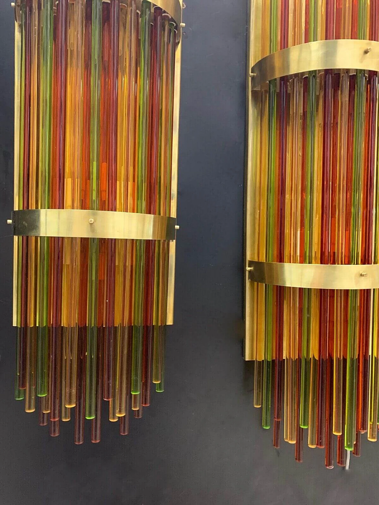 Coppia di applique in vetro di Murano multicolore 1