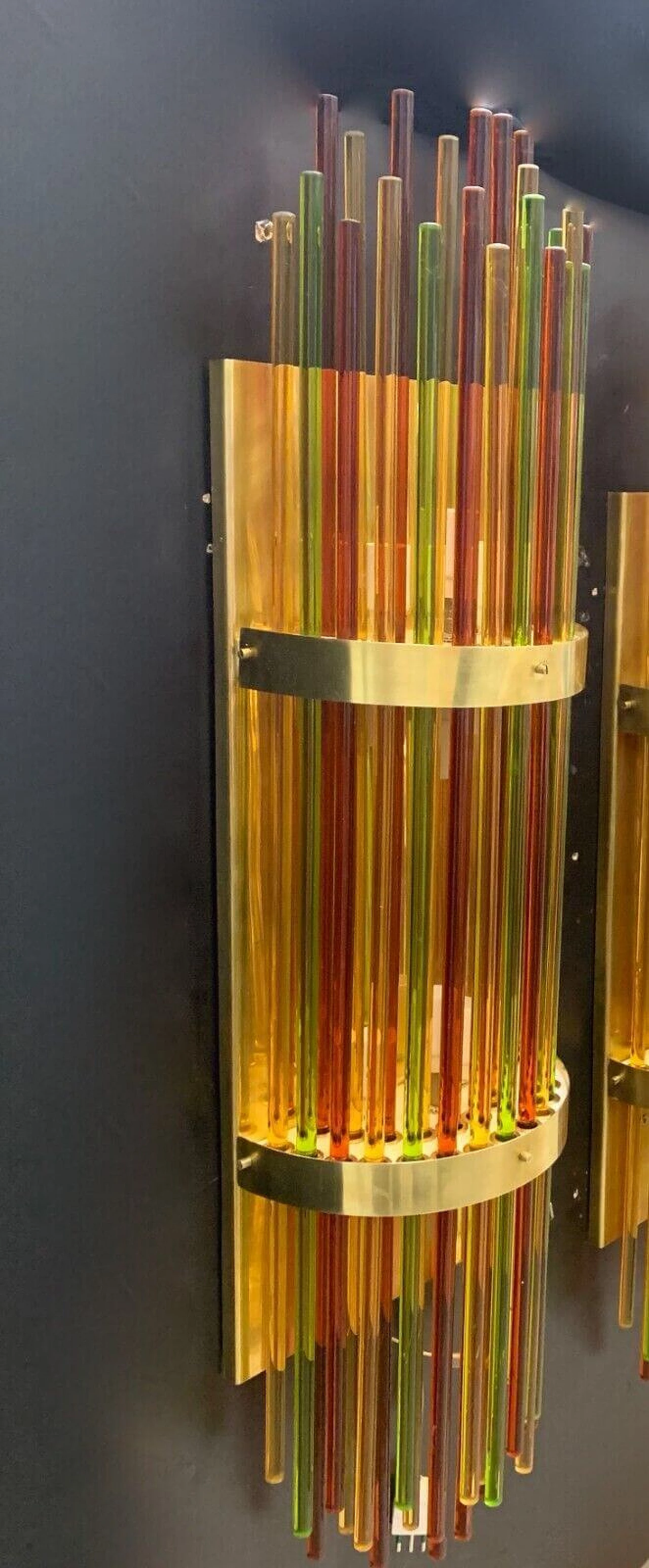 Coppia di applique in vetro di Murano multicolore 4