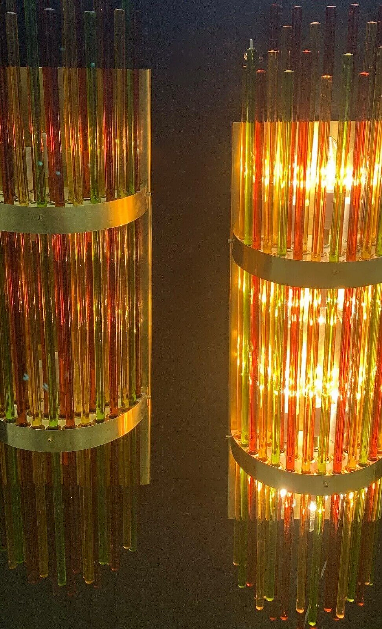 Coppia di applique in vetro di Murano multicolore 9