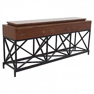 Credenza in legno, metallo e cristallo di Banfi, Belgioioso e Peressutti, 1941