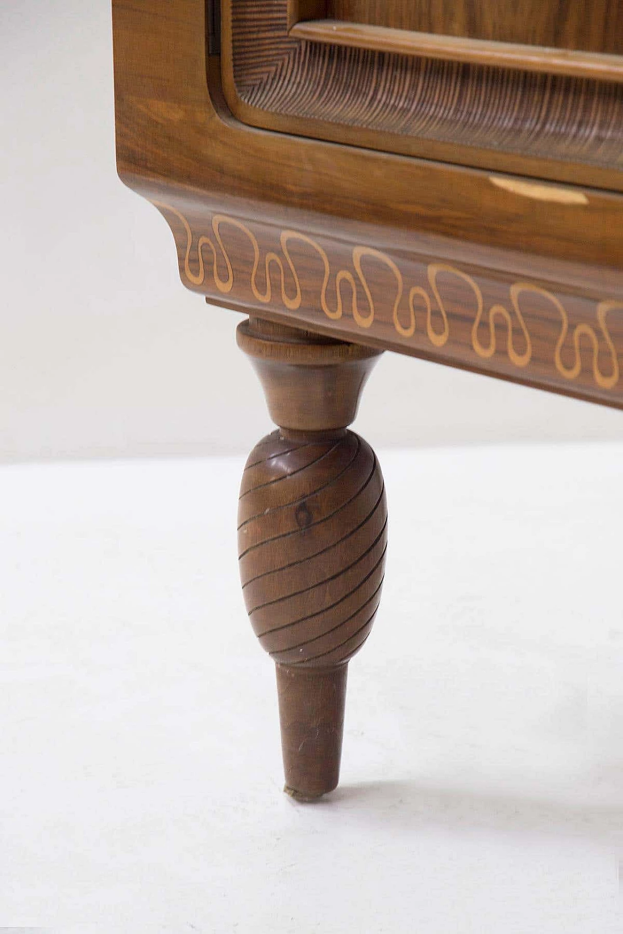 Solid walnut sideboard carved and decorated for Valzania, 1950s 3