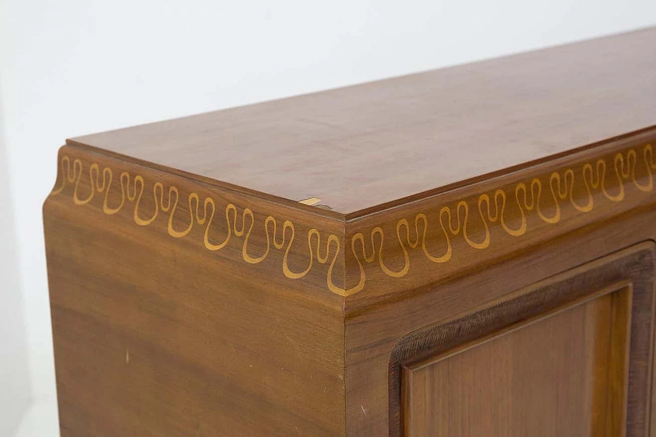 Credenza in legno massello con vetrina per Valzania, anni '50 3