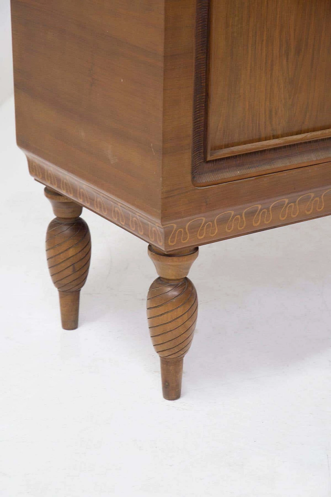 Solid wood sideboard with display case for Valzania, 1950s 5