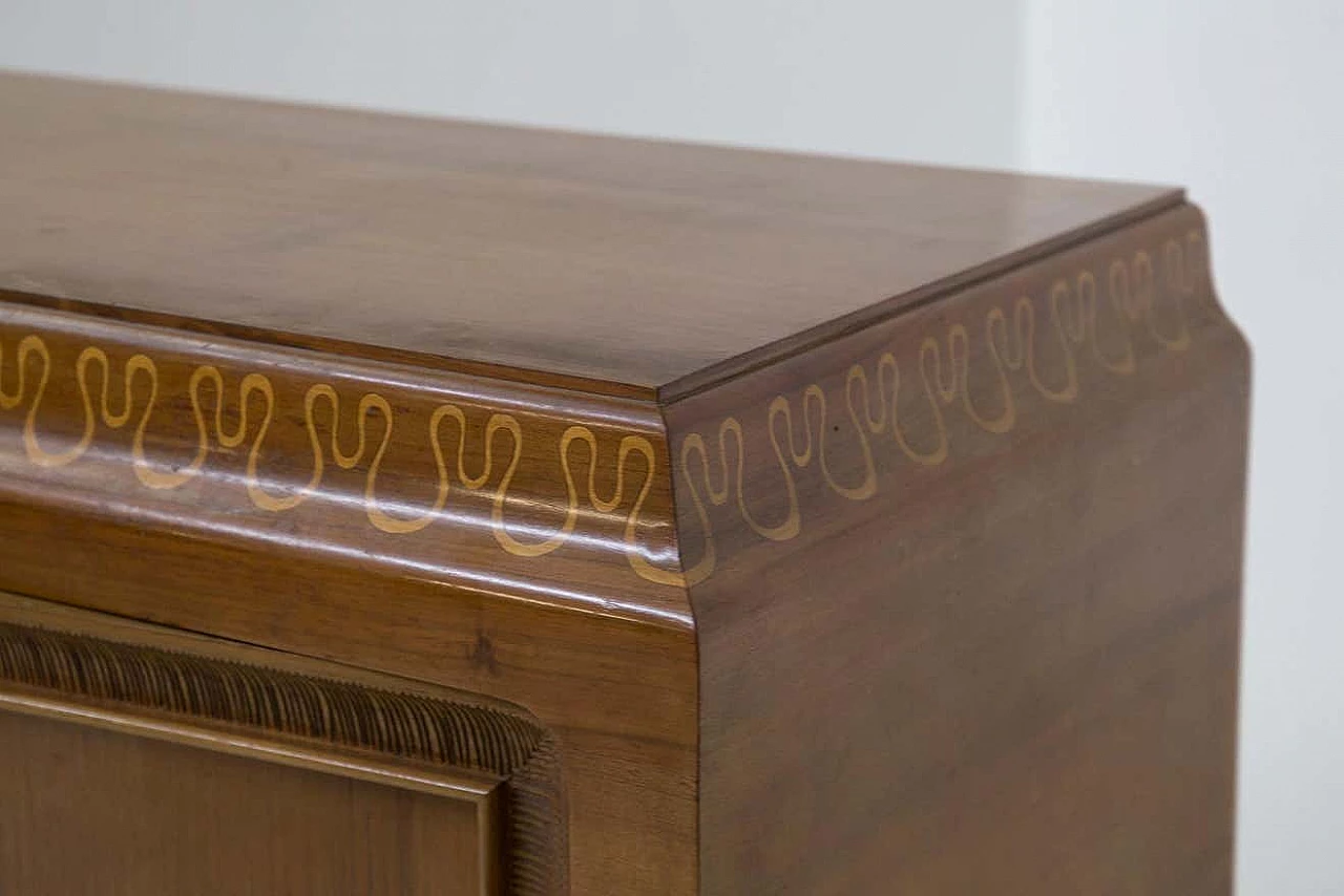 Solid wood sideboard with display case for Valzania, 1950s 10