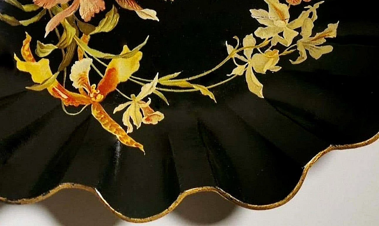 Cestino lobato in cartapesta decorato a cineserie Napoleone III, metà '800 5