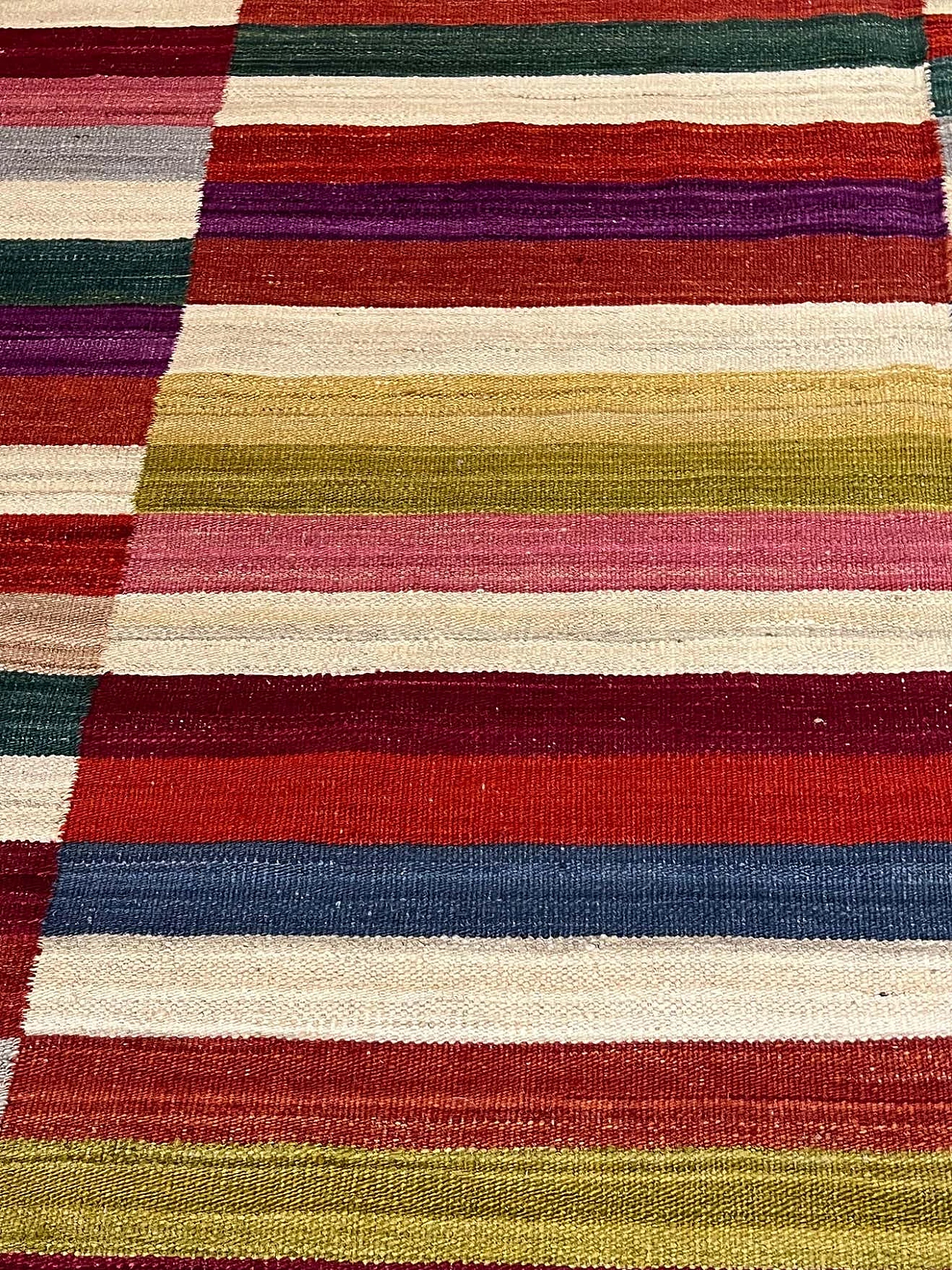 Multicoloured geometric Kilim Kaudani rug, 2021 13