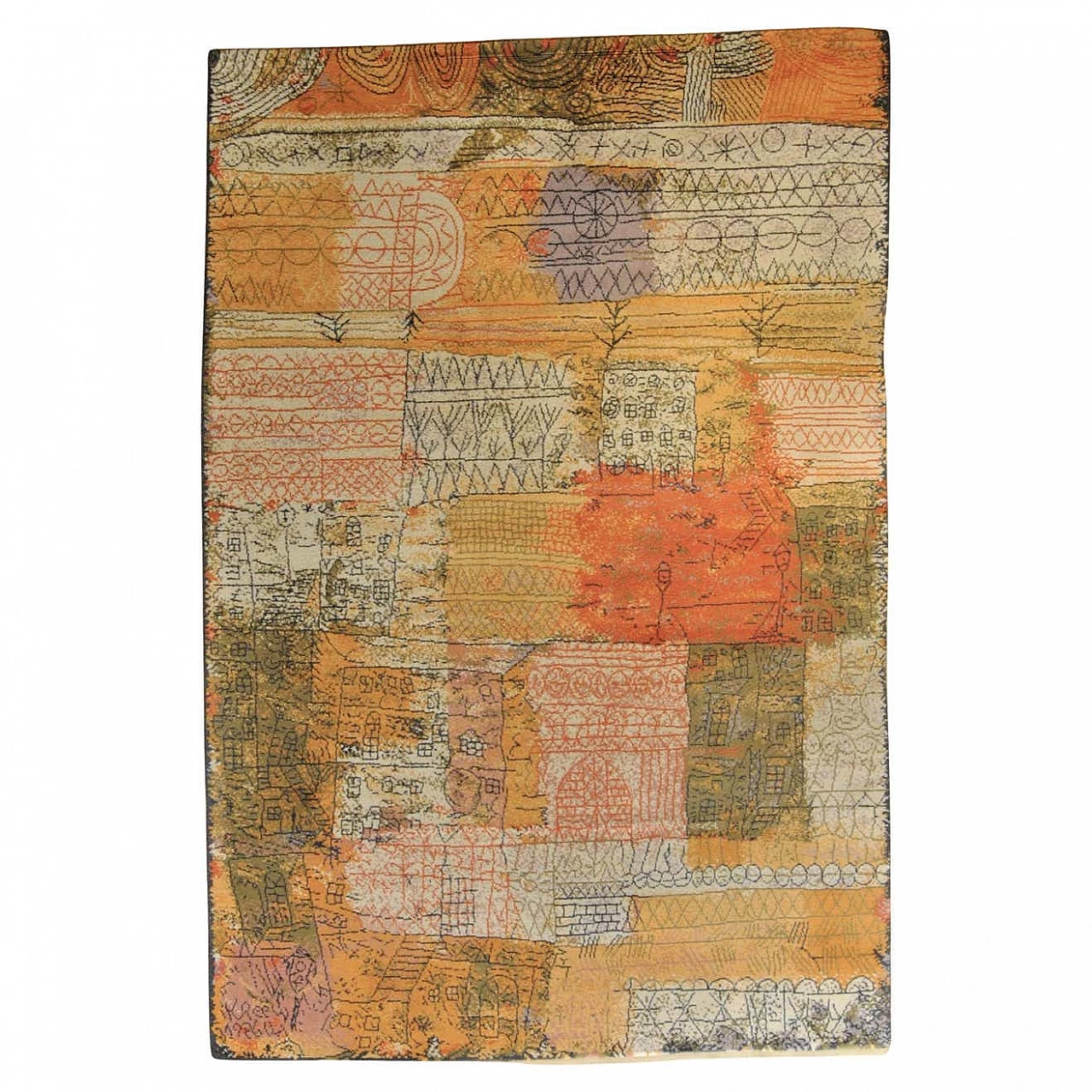 Rug inspired by Paul Klee's Florentinische Villenviertel, 1990s 8