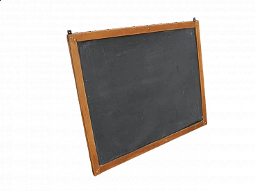 Slate and beech wall-mounted school blackboard, 1980s