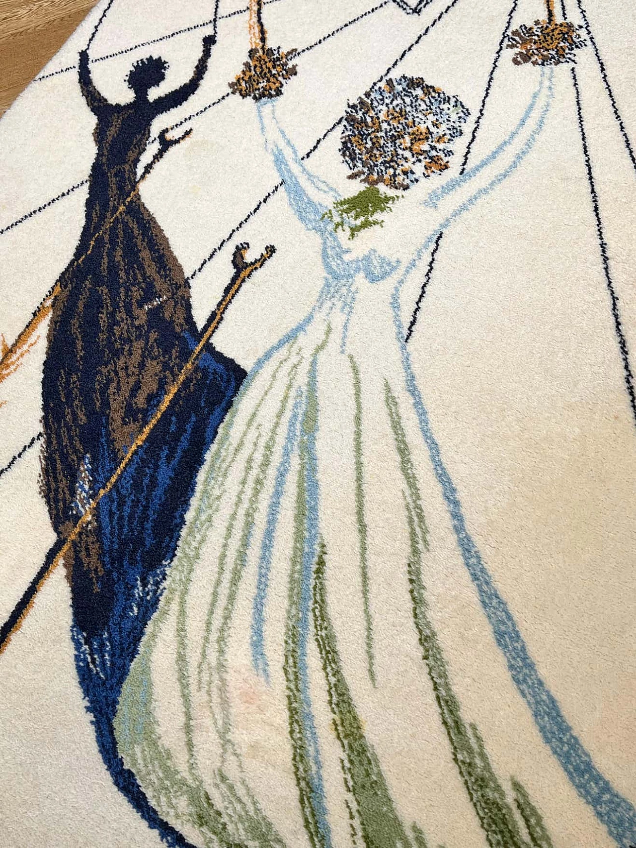 Tappeto raffigurante Alice nel paese delle meraviglie di Salvator Dalì, anni '70 10