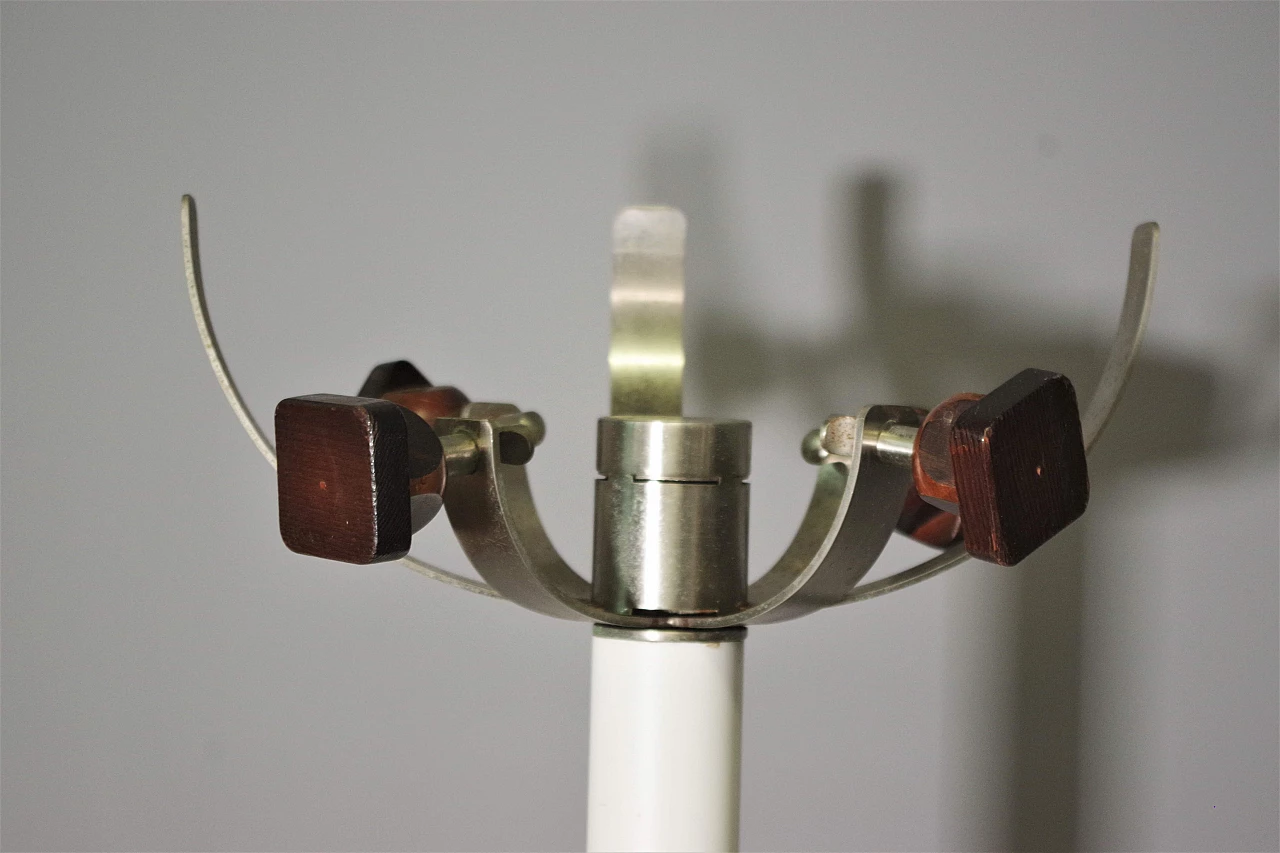 Wood coat rack with metal base, 1970s 3