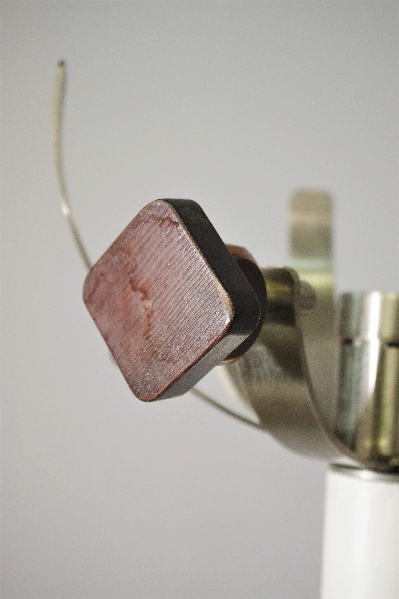 Wood coat rack with metal base, 1970s 5