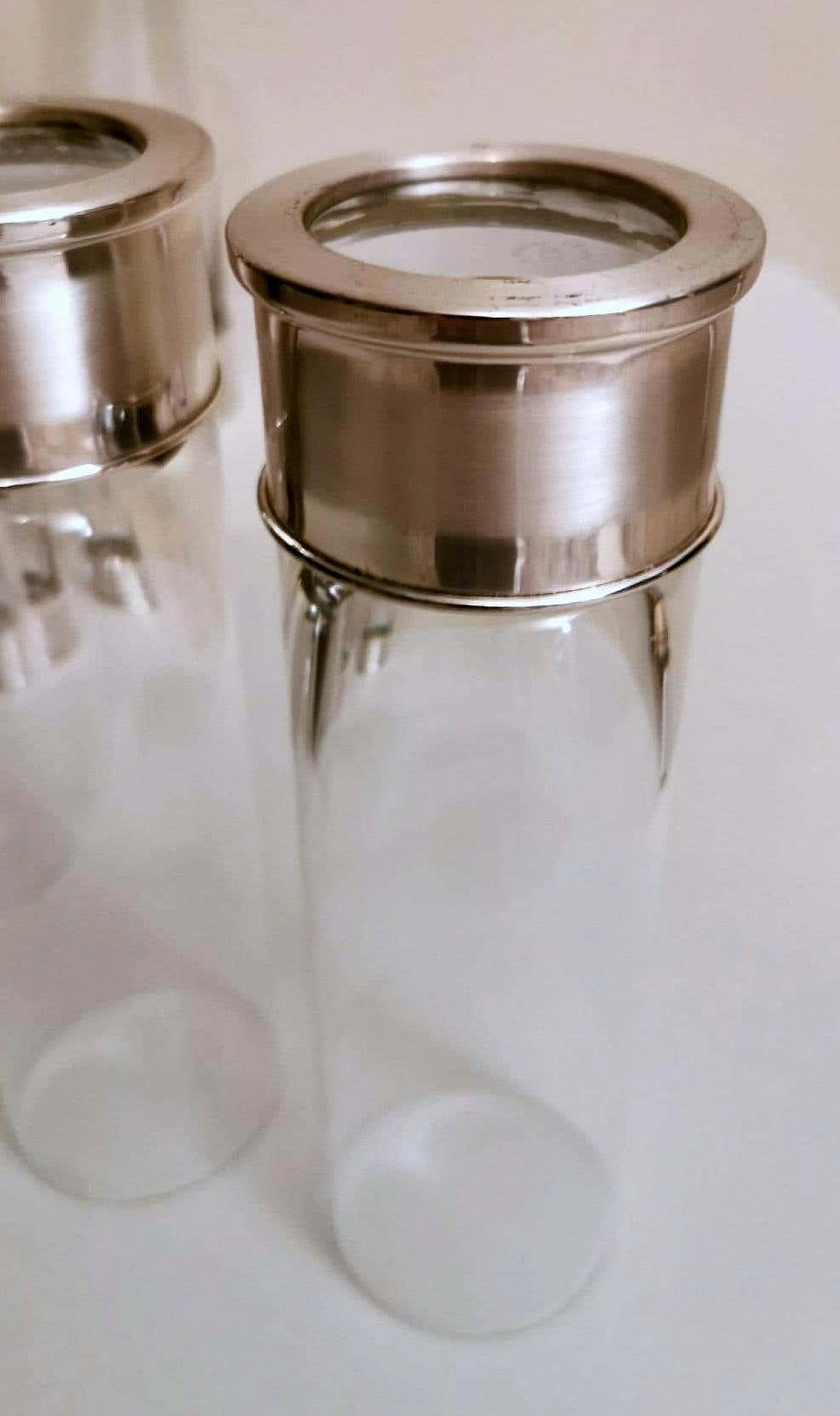 6 handcrafted silver and Luxion R.C.R. crystal glasses by Cecconi Valerio, 1980s 16