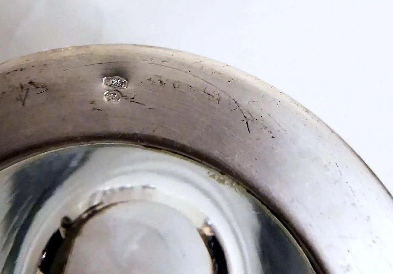 6 handcrafted silver and Luxion R.C.R. crystal glasses by Cecconi Valerio, 1980s 18