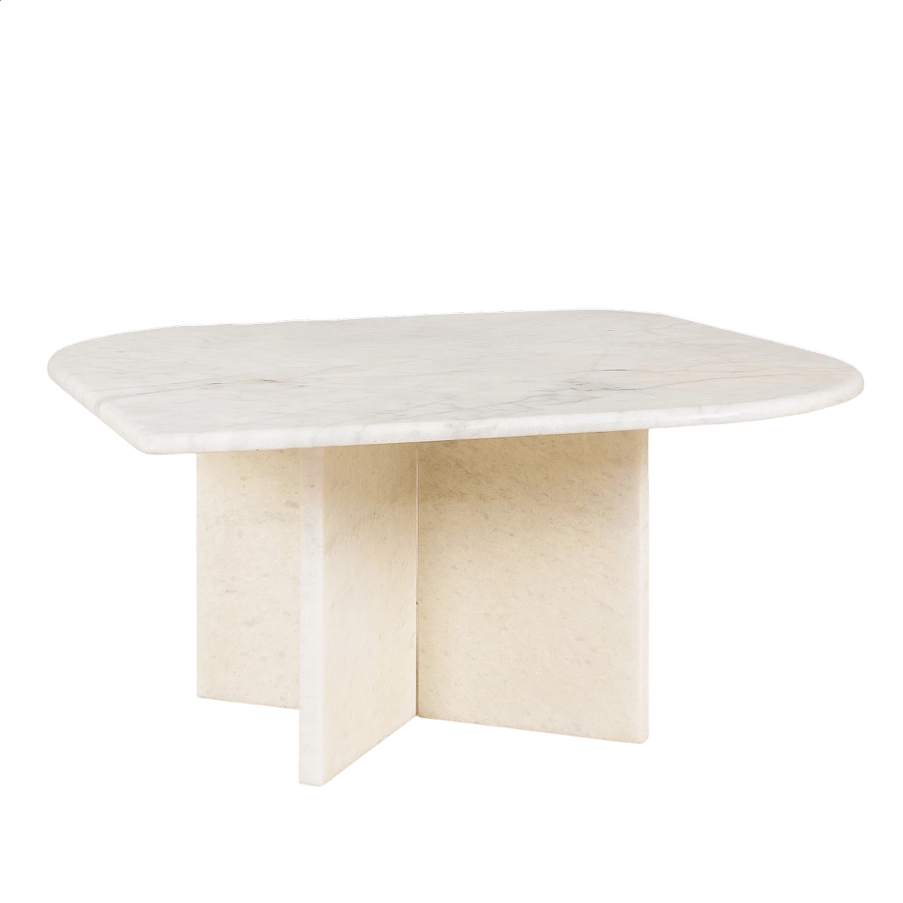 White Carrara marble coffee table, 1970s 12