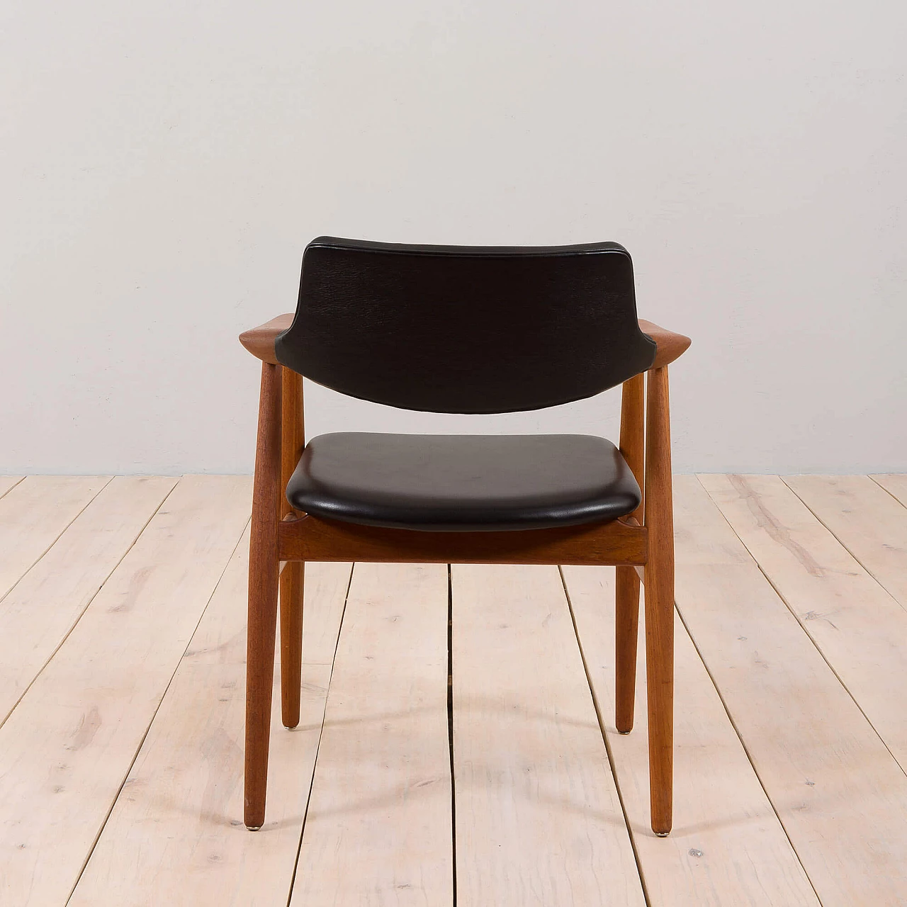 Solid teak and leather armchair by Erik Kierkegaard for Høng Stolefabrik, 1960s 6