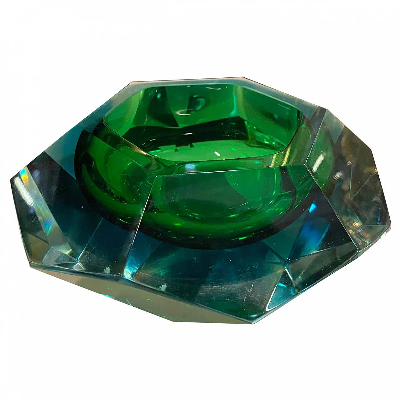 Faceted Murano glass bowl for Seguso, 1970s 1
