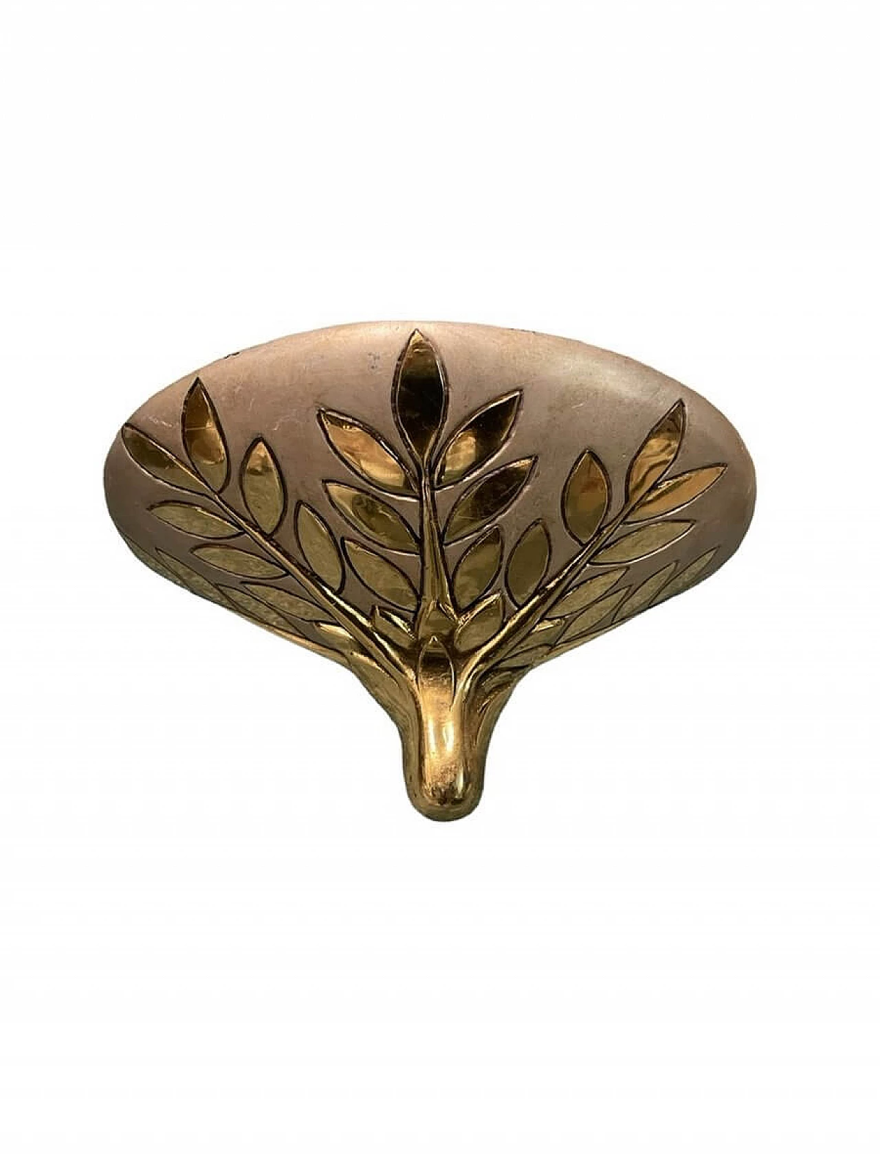 Single Art Deco style brass wall sconce, 1970s 1