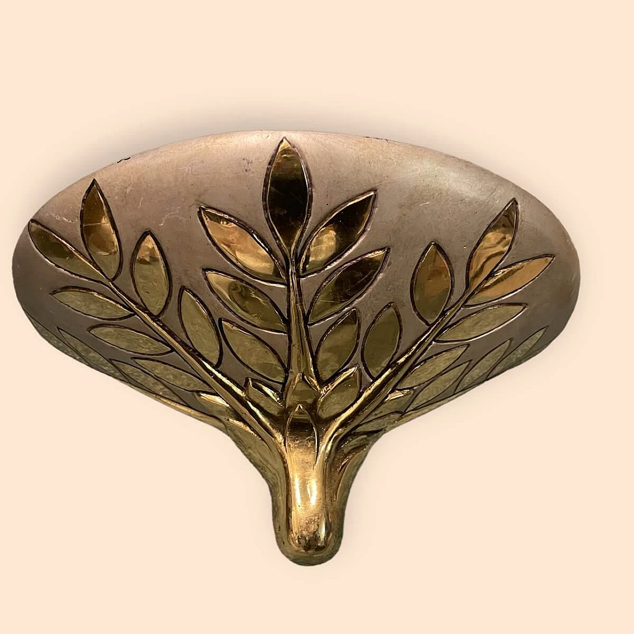 Single Art Deco style brass wall sconce, 1970s 5