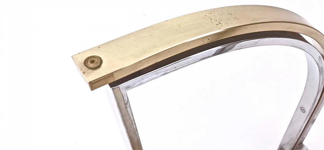 Round brass and steel table with glass top by Romeo Rega, 1970s 6