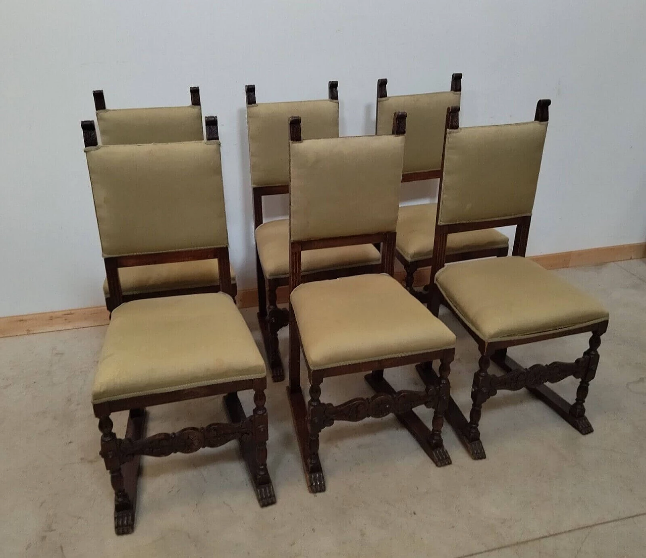 6 Walnut chairs in Neo-Renaissance style, early 20th century 3
