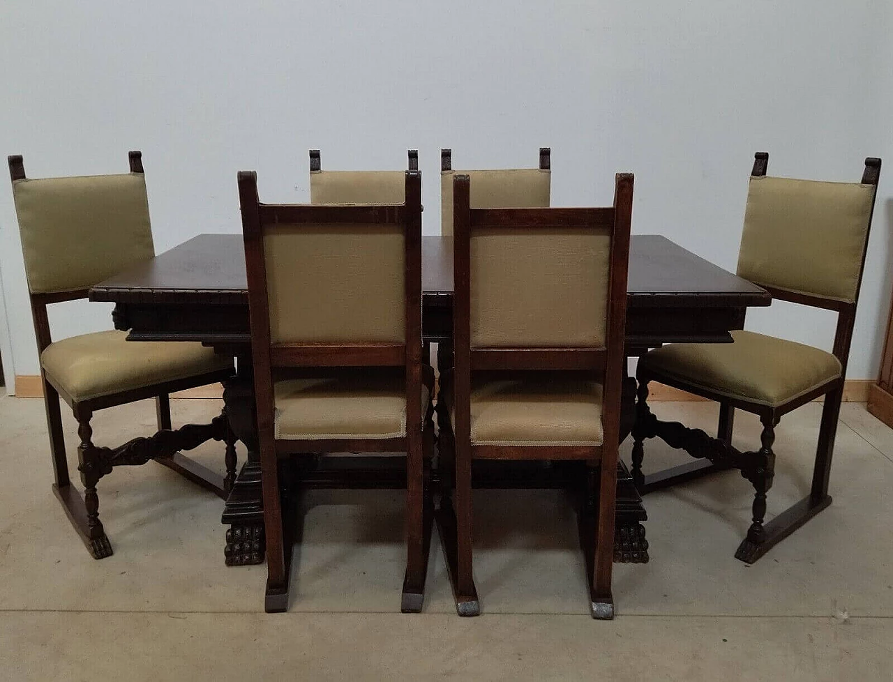6 Walnut chairs in Neo-Renaissance style, early 20th century 13