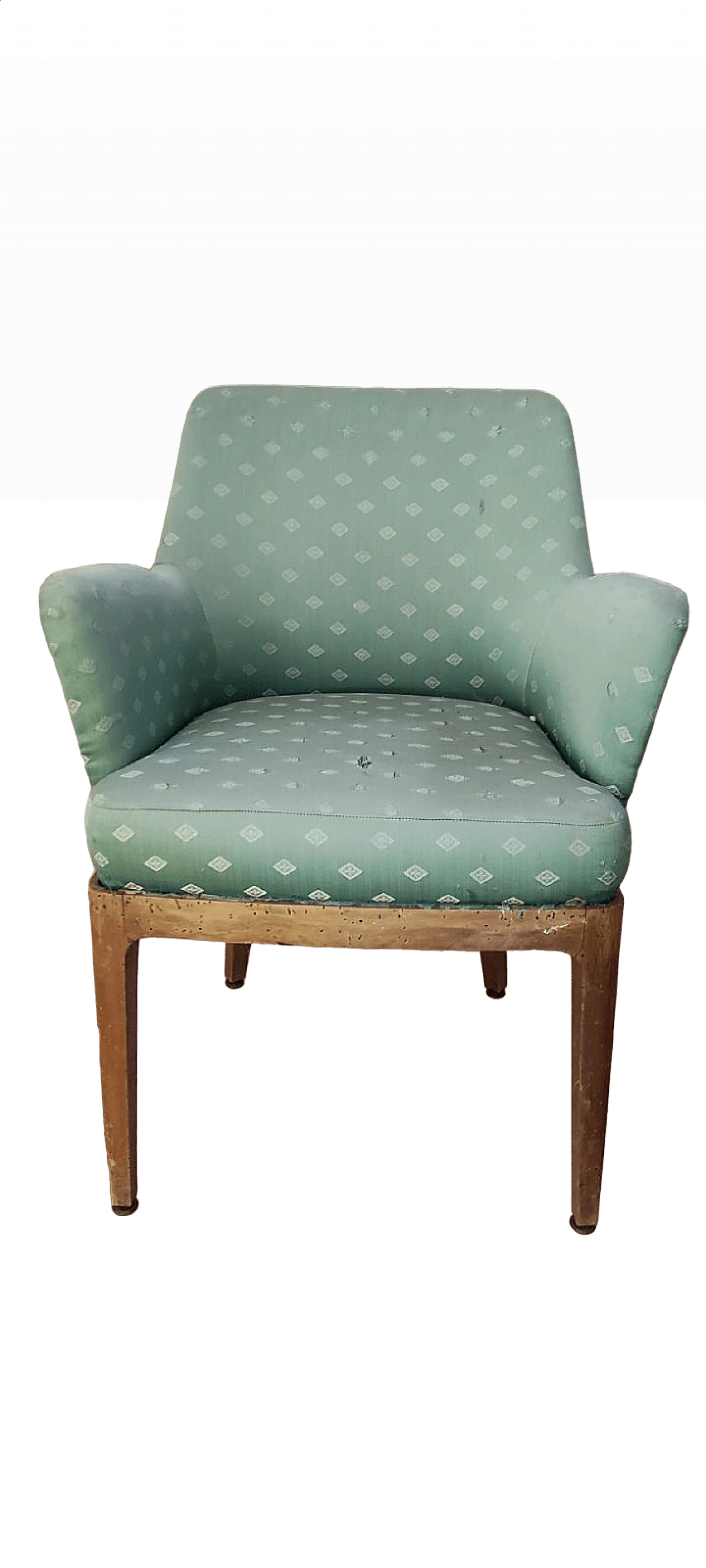 Poltrona in legno e tessuto di Figli di Amedeo Cassina, anni '50 11